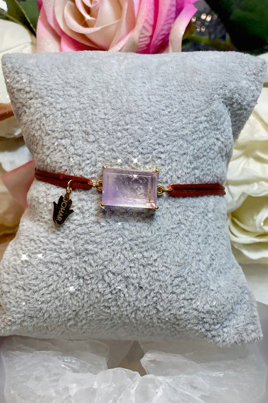 Red Bracelet Pierre Améthyste Facette