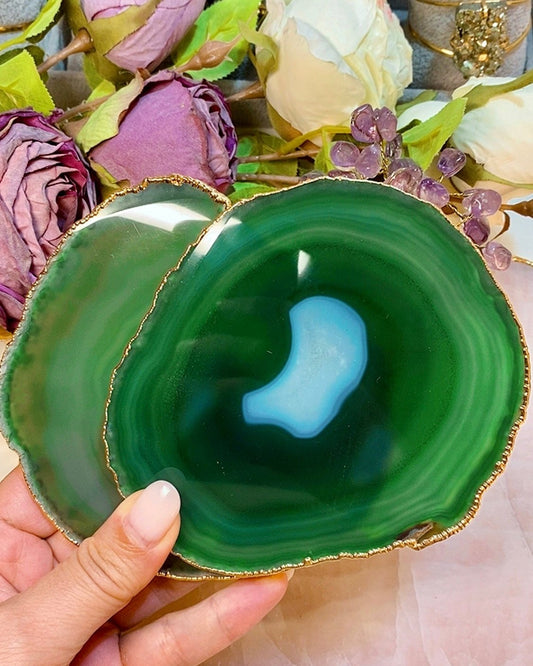 Green Agate Coasters