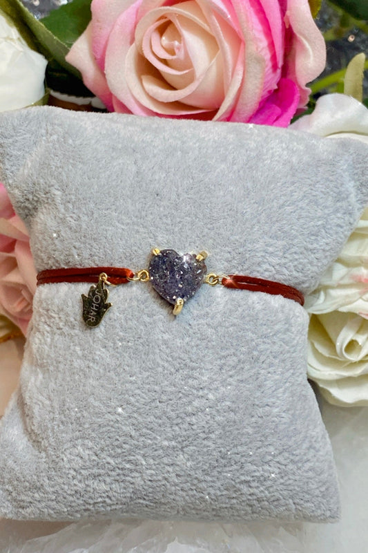 Red Bracelet Pierre Améthyste Druzy