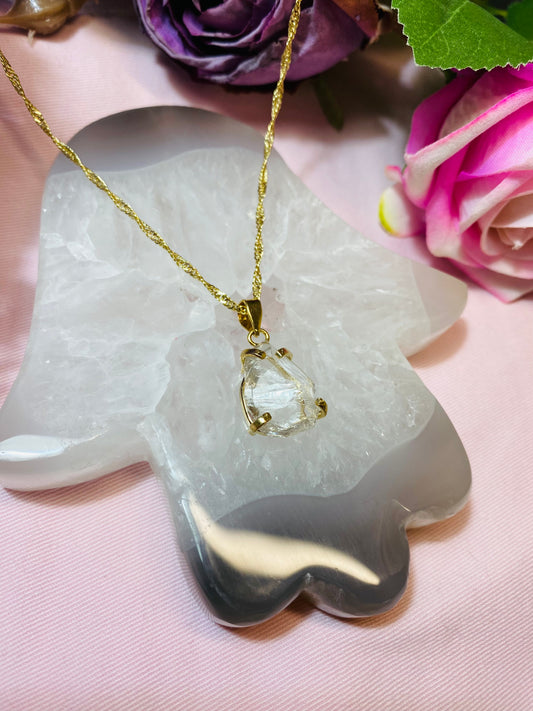 Pendentif Raw en Pierre Brute Clear Quartz