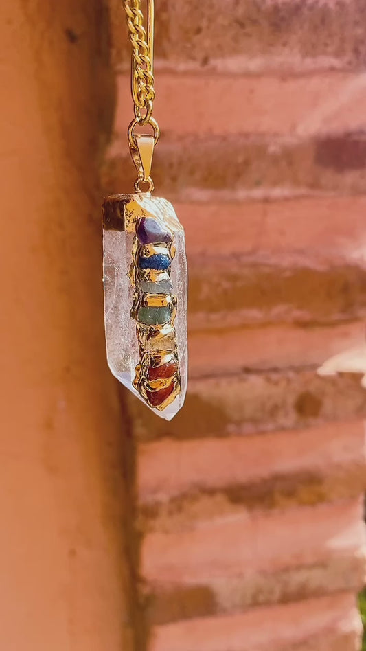 Pendentif Clear quartz 7 Chakras